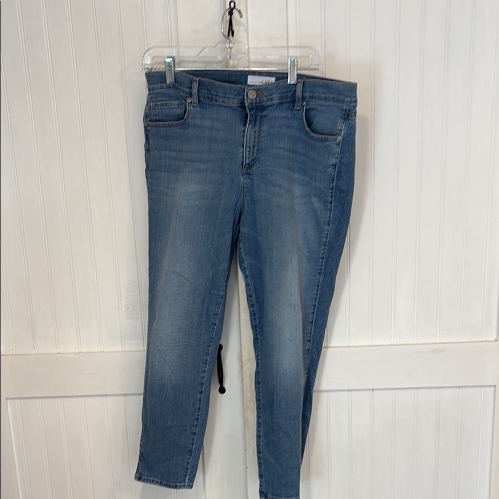 Ann Taylor loft: slim, vent, crop blue Jeans size 14